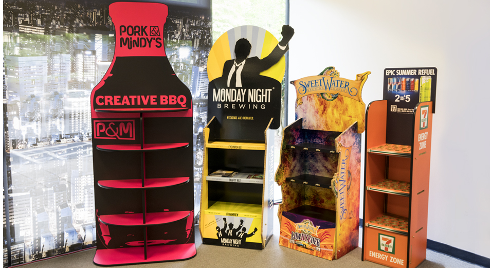 Point of purchase display shelves xanita board