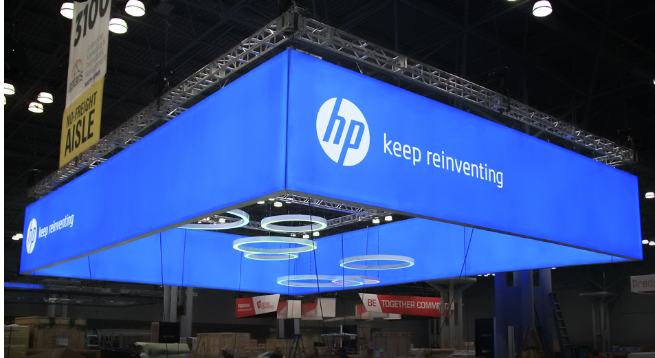 hanging light box banner custom exhibit