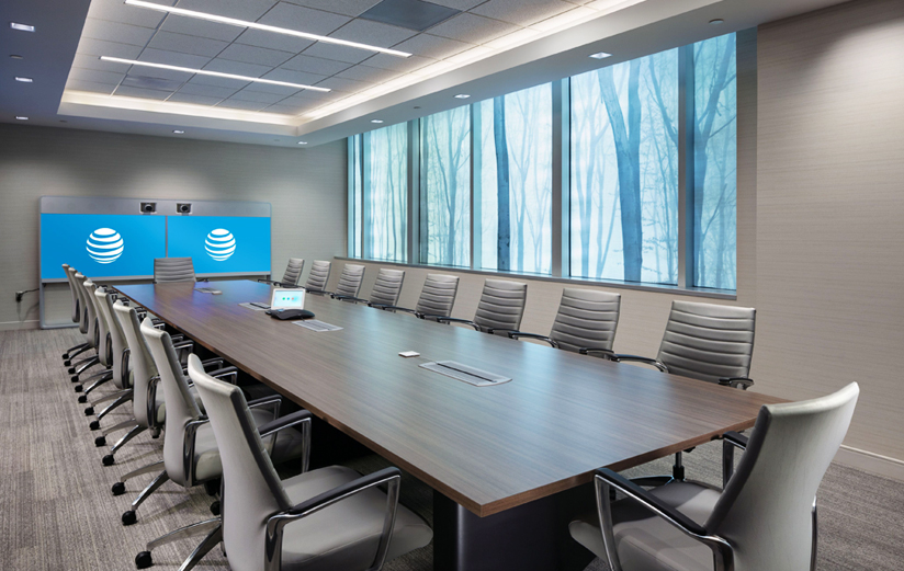 ATT Headquarters conference office room custom printed window graphics