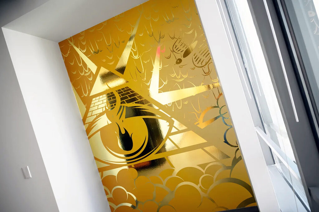 gold metallic finish wallcovering